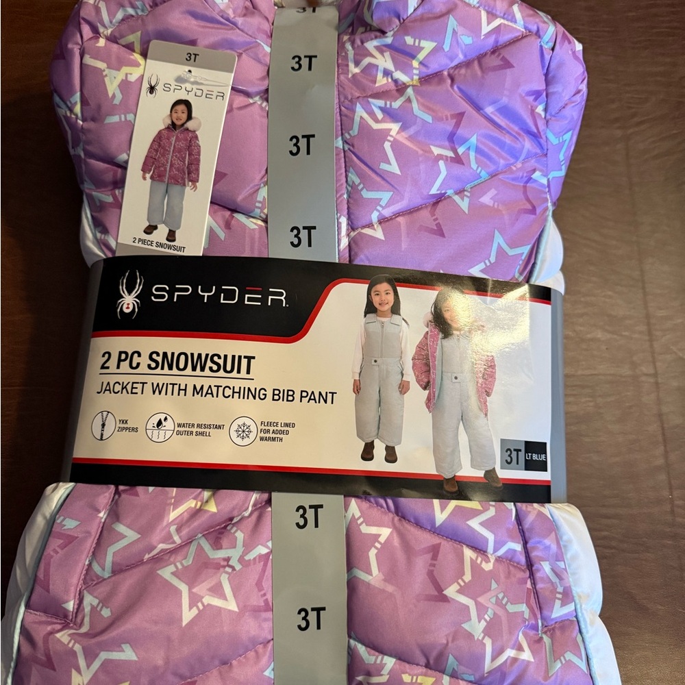 Spyder Purple and White Kids Coat and Snow Pants